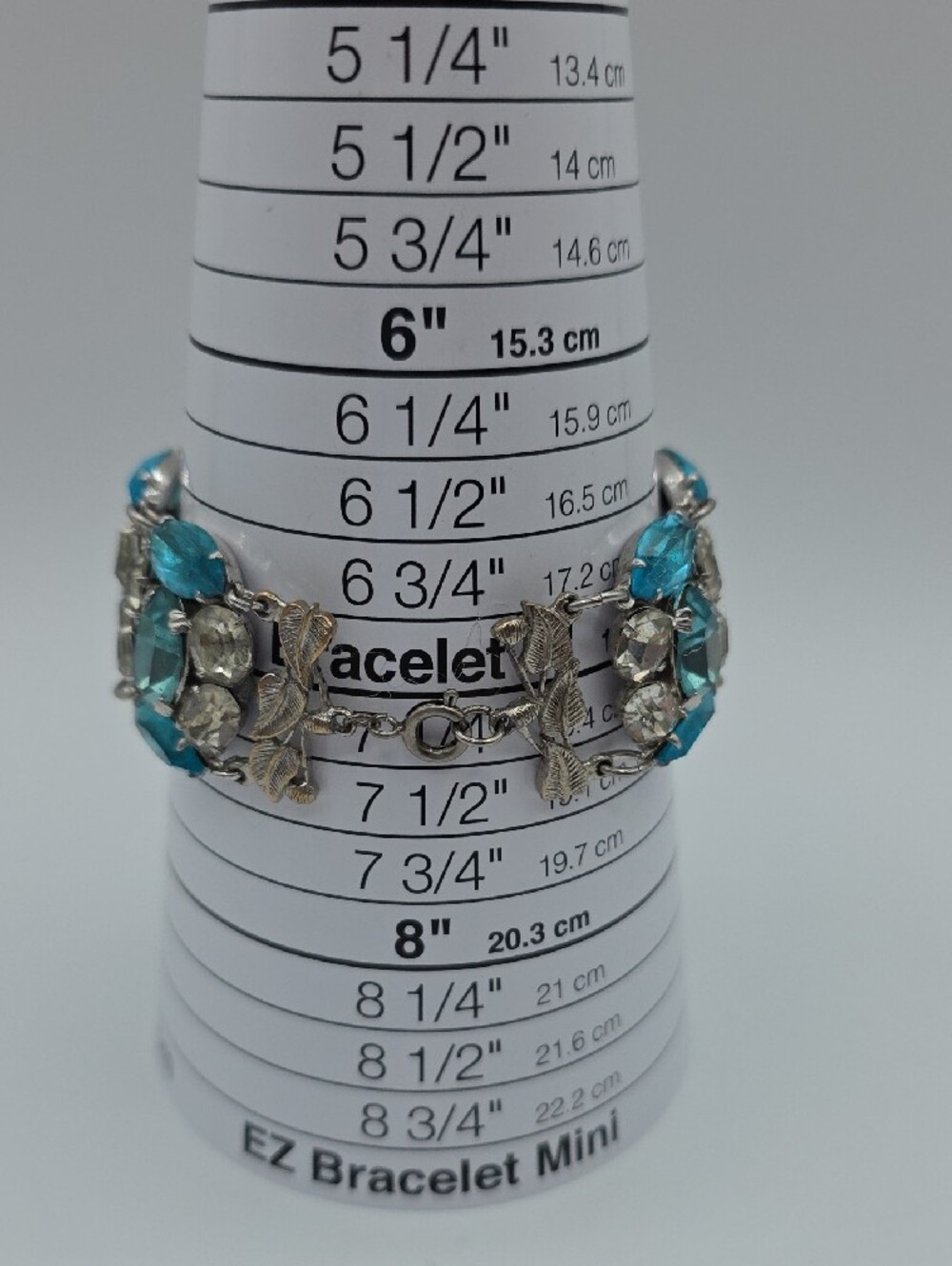 Vintage Blue And White Crystal Statement Bracelet - Picture 2 of 10